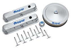 Mopar Logo Chrome Engine Dress-Up Kit 56-91 Mopar LA Small Block